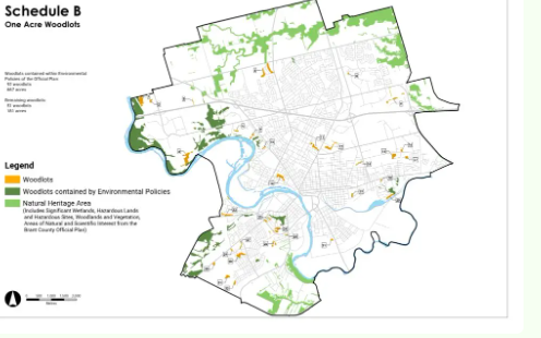 Map of the Brantford area